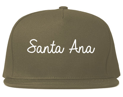 Santa Ana California CA Script Mens Snapback Hat Grey