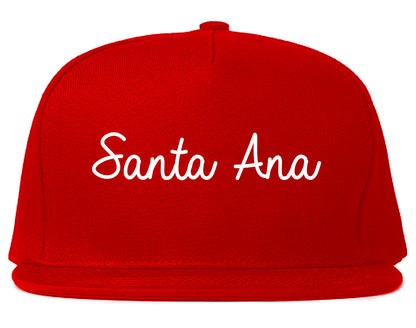 Santa Ana California CA Script Mens Snapback Hat Red