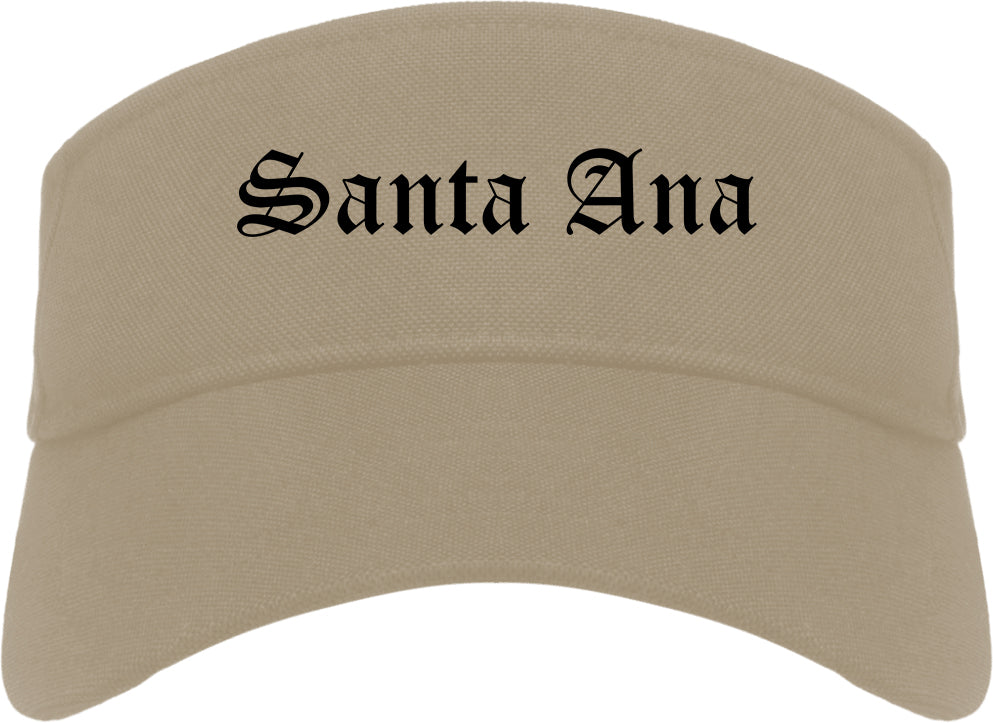 Santa Ana California CA Old English Mens Visor Cap Hat Khaki