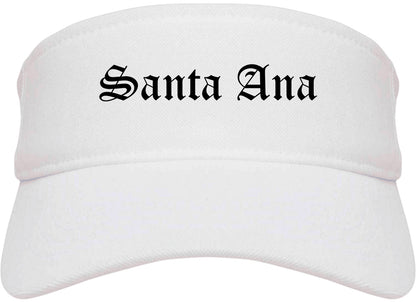 Santa Ana California CA Old English Mens Visor Cap Hat White
