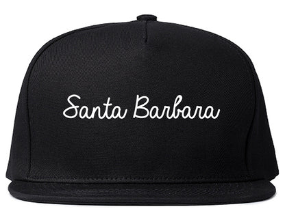 Santa Barbara California CA Script Mens Snapback Hat Black