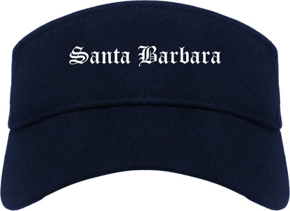 Santa Barbara California CA Old English Mens Visor Cap Hat Navy Blue