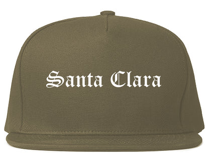 Santa Clara California CA Old English Mens Snapback Hat Grey