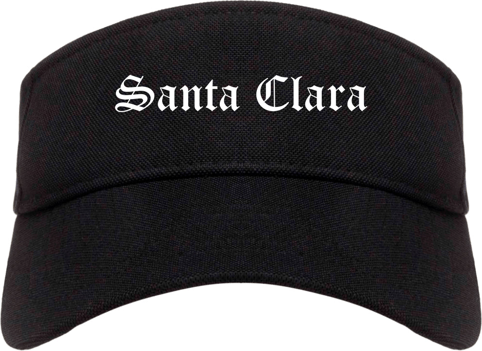 Santa Clara California CA Old English Mens Visor Cap Hat Black
