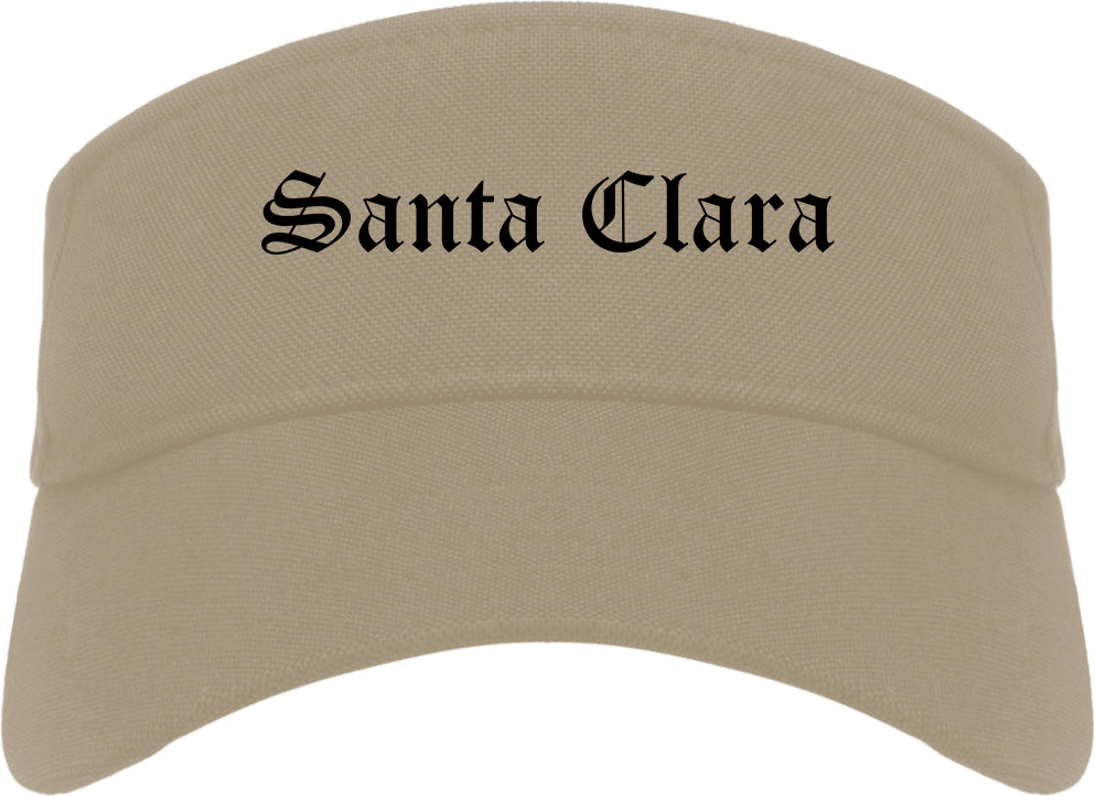 Santa Clara California CA Old English Mens Visor Cap Hat Khaki