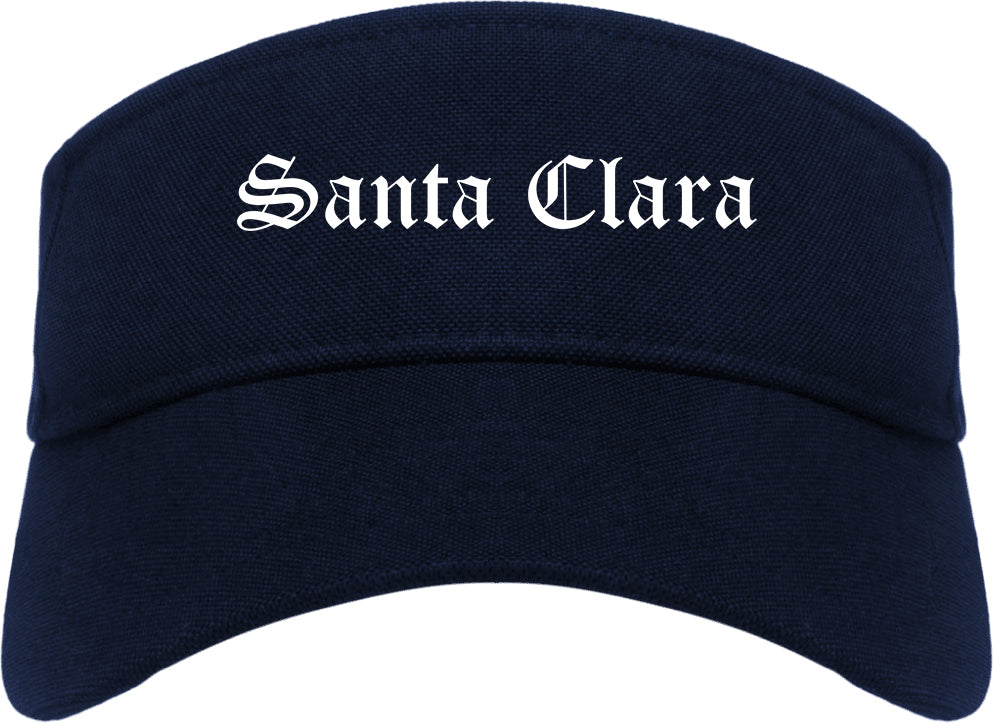 Santa Clara California CA Old English Mens Visor Cap Hat Navy Blue