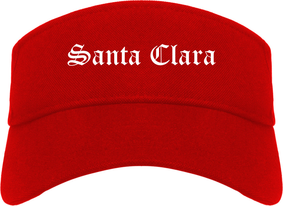 Santa Clara California CA Old English Mens Visor Cap Hat Red