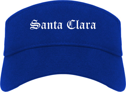 Santa Clara California CA Old English Mens Visor Cap Hat Royal Blue
