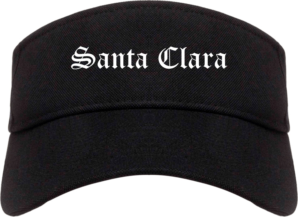 Santa Clara Utah UT Old English Mens Visor Cap Hat Black