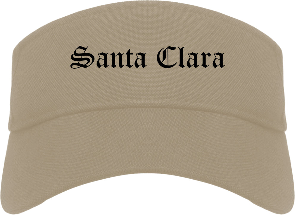 Santa Clara Utah UT Old English Mens Visor Cap Hat Khaki