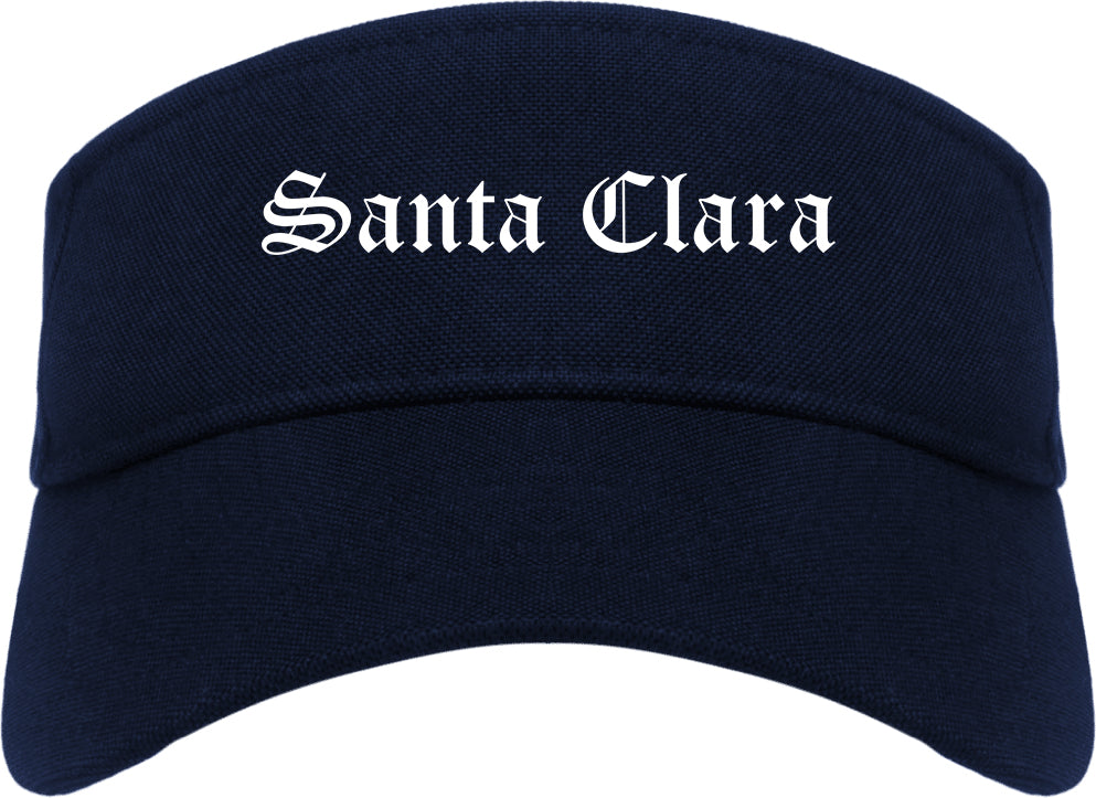 Santa Clara Utah UT Old English Mens Visor Cap Hat Navy Blue