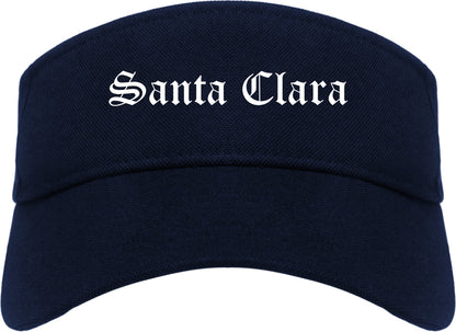 Santa Clara Utah UT Old English Mens Visor Cap Hat Navy Blue