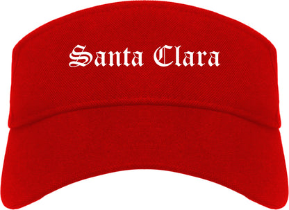 Santa Clara Utah UT Old English Mens Visor Cap Hat Red