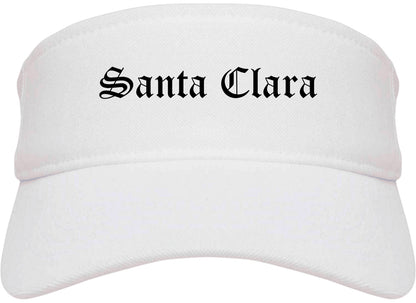 Santa Clara Utah UT Old English Mens Visor Cap Hat White