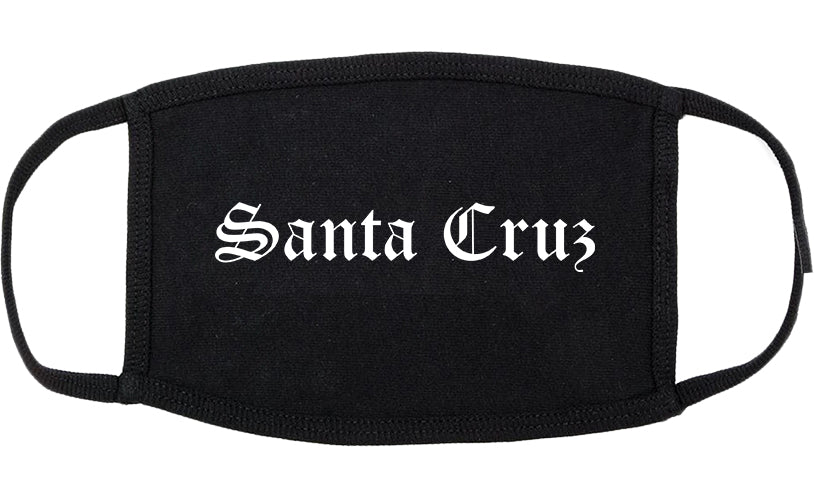 Santa Cruz California CA Old English Cotton Face Mask Black
