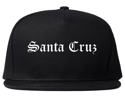 Santa Cruz California CA Old English Mens Snapback Hat Black