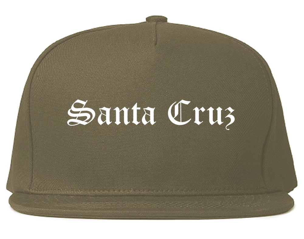 Santa Cruz California CA Old English Mens Snapback Hat Grey