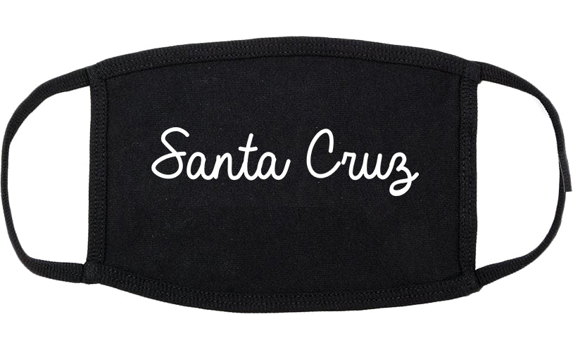 Santa Cruz California CA Script Cotton Face Mask Black
