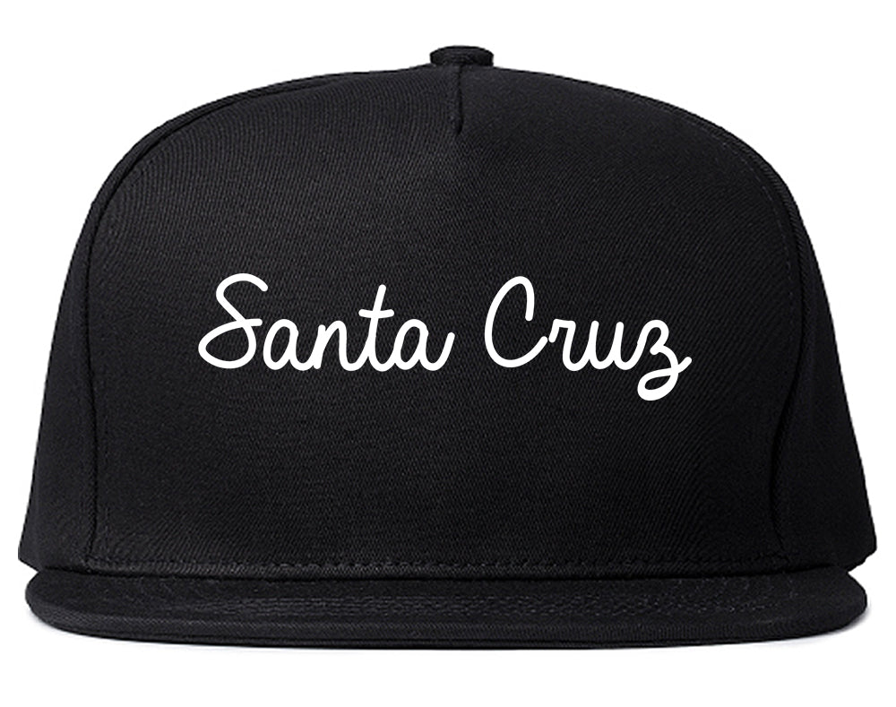 Santa Cruz California CA Script Mens Snapback Hat Black