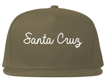 Santa Cruz California CA Script Mens Snapback Hat Grey