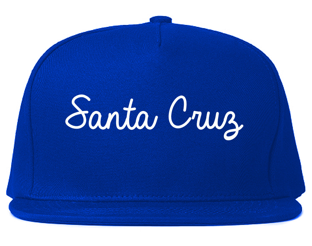Santa Cruz California CA Script Mens Snapback Hat Royal Blue