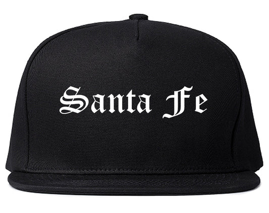 Santa Fe New Mexico NM Old English Mens Snapback Hat Black