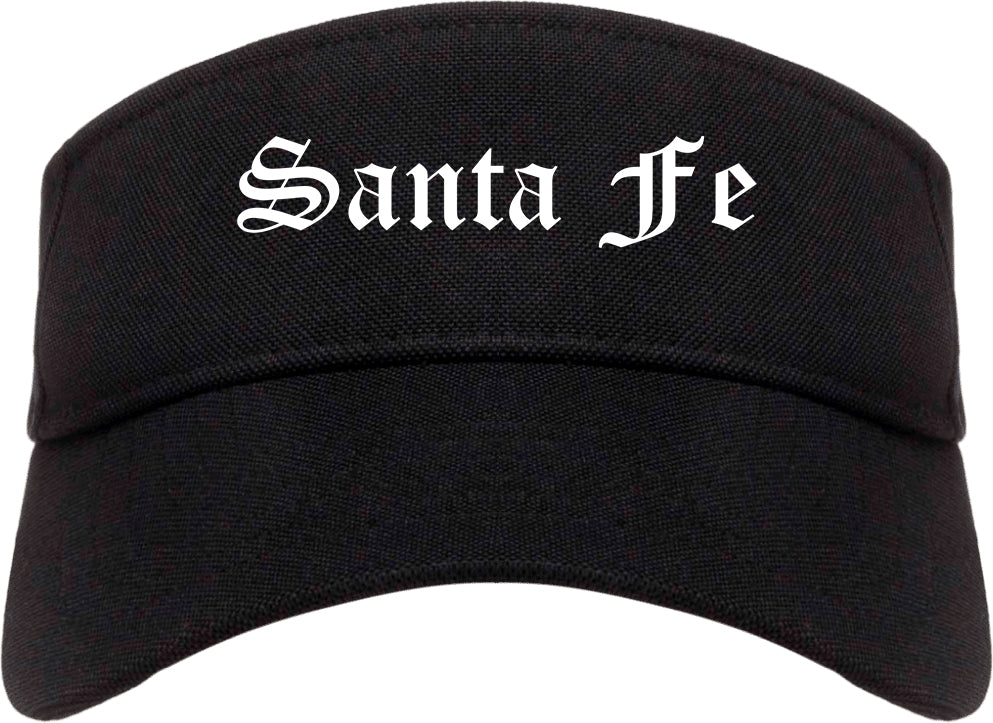 Santa Fe New Mexico NM Old English Mens Visor Cap Hat Black