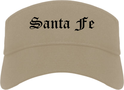 Santa Fe New Mexico NM Old English Mens Visor Cap Hat Khaki