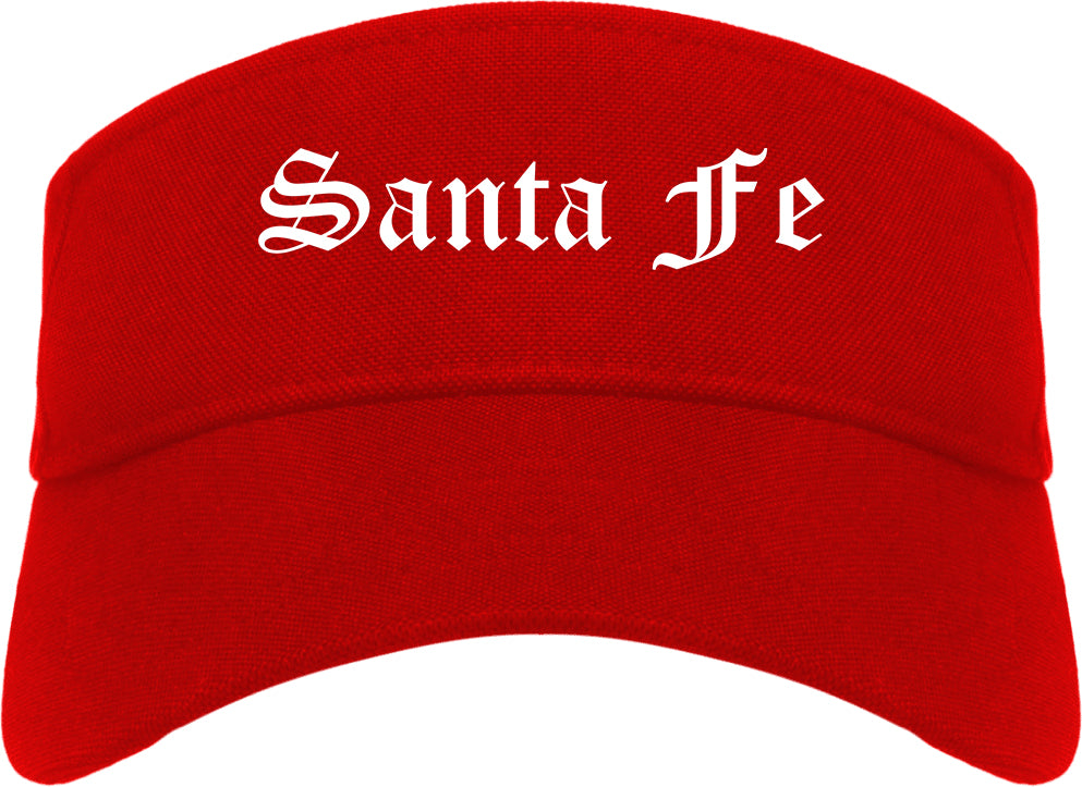 Santa Fe New Mexico NM Old English Mens Visor Cap Hat Red