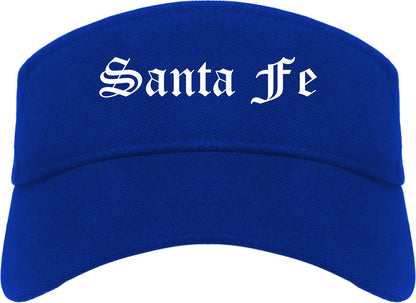 Santa Fe New Mexico NM Old English Mens Visor Cap Hat Royal Blue