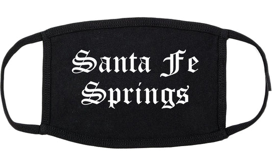 Santa Fe Springs California CA Old English Cotton Face Mask Black