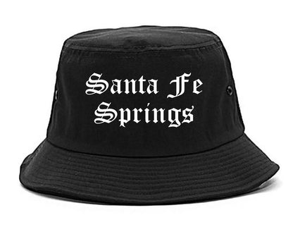 Santa Fe Springs California CA Old English Mens Bucket Hat Black