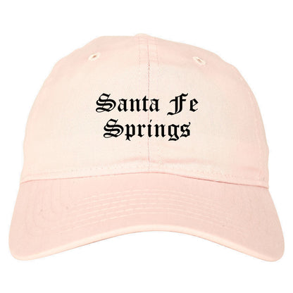 Santa Fe Springs California CA Old English Mens Dad Hat Baseball Cap Pink
