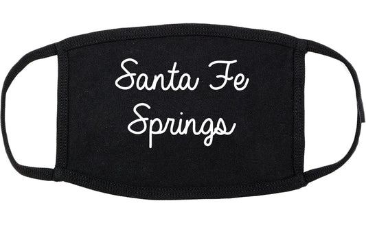 Santa Fe Springs California CA Script Cotton Face Mask Black