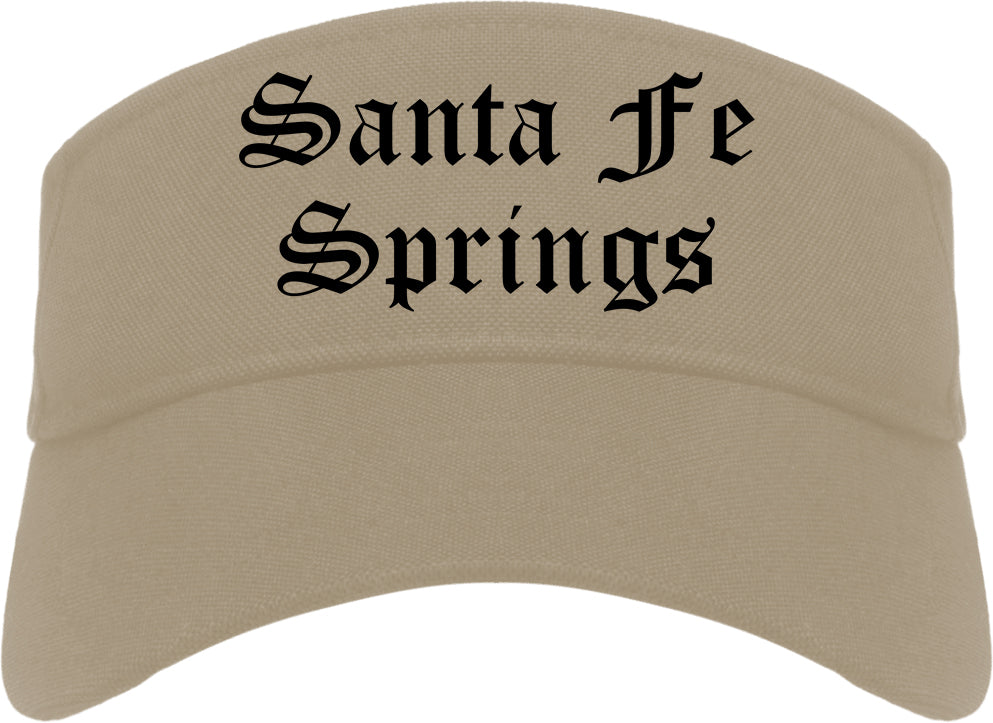 Santa Fe Springs California CA Old English Mens Visor Cap Hat Khaki
