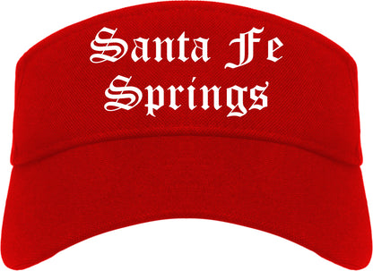 Santa Fe Springs California CA Old English Mens Visor Cap Hat Red