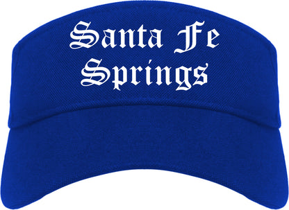 Santa Fe Springs California CA Old English Mens Visor Cap Hat Royal Blue