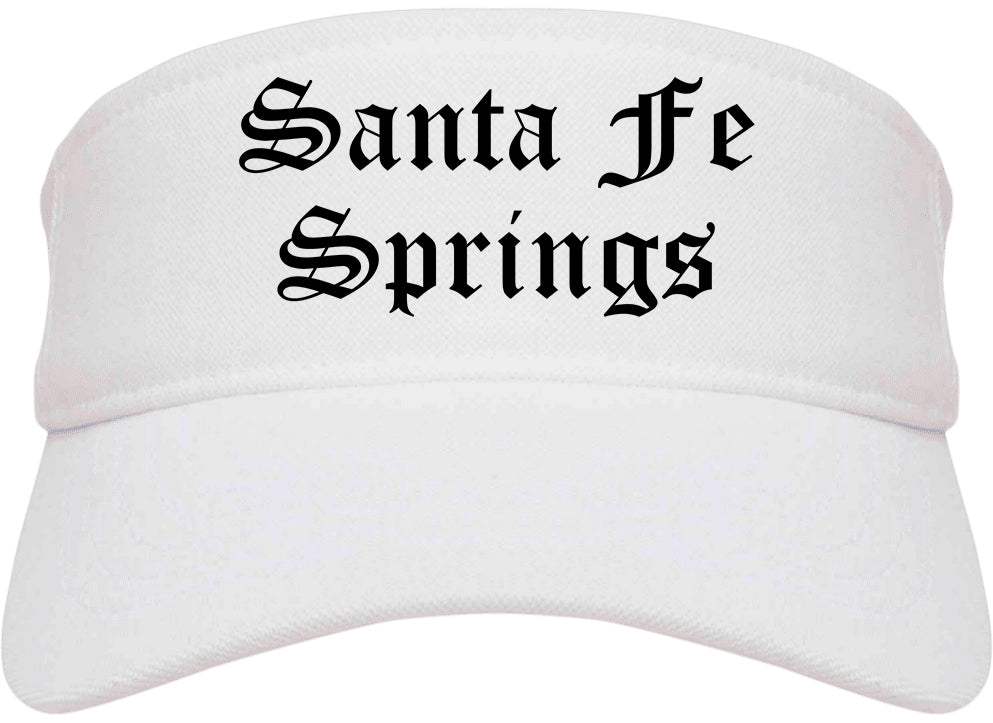 Santa Fe Springs California CA Old English Mens Visor Cap Hat White