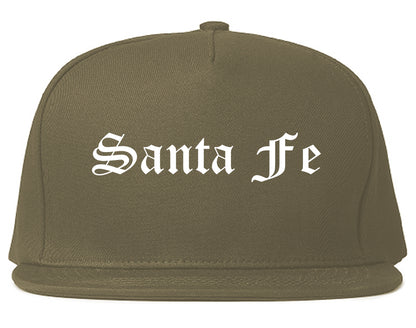 Santa Fe Texas TX Old English Mens Snapback Hat Grey