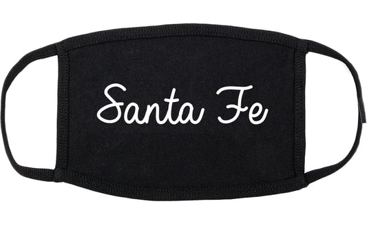 Santa Fe Texas TX Script Cotton Face Mask Black