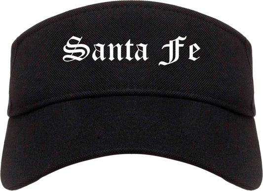 Santa Fe Texas TX Old English Mens Visor Cap Hat Black