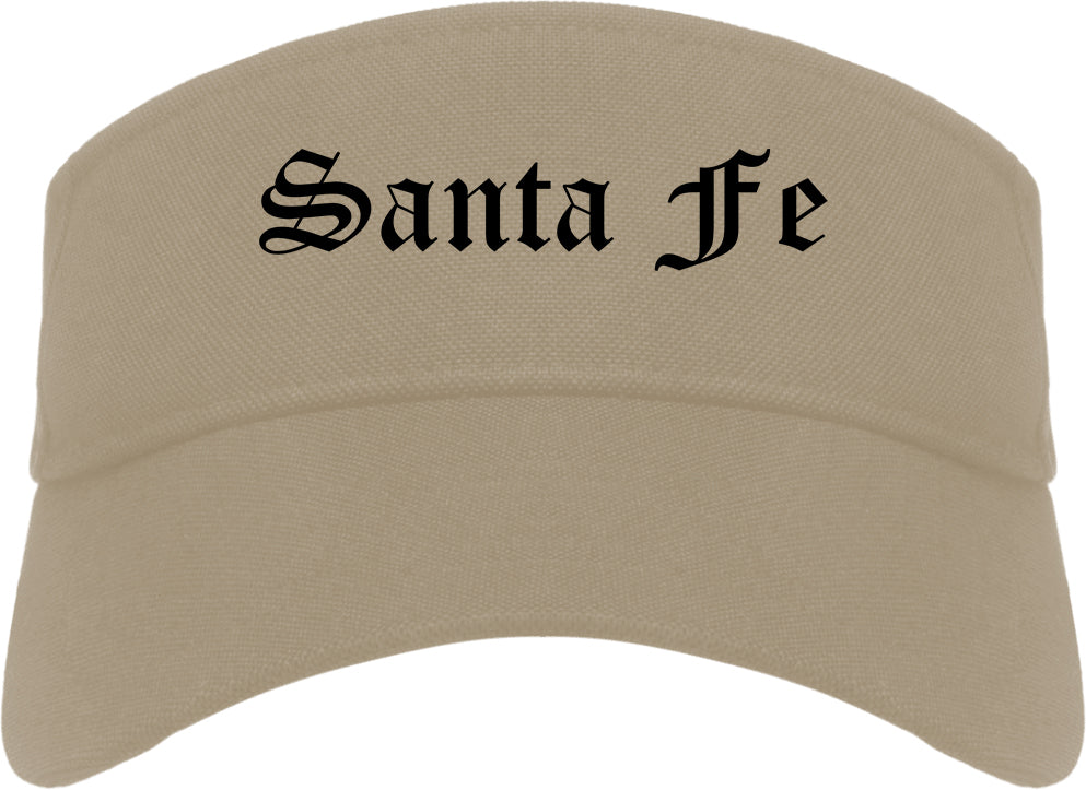 Santa Fe Texas TX Old English Mens Visor Cap Hat Khaki