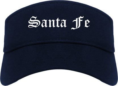 Santa Fe Texas TX Old English Mens Visor Cap Hat Navy Blue