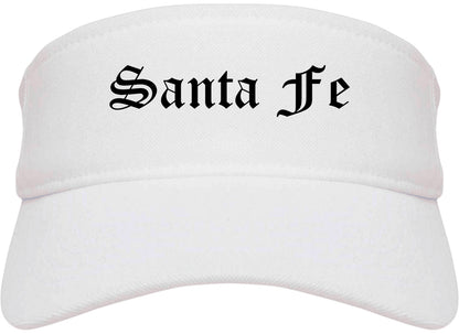 Santa Fe Texas TX Old English Mens Visor Cap Hat White