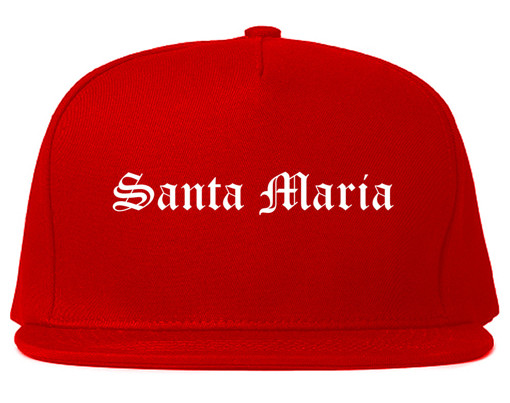 Santa Maria California CA Old English Mens Snapback Hat Red