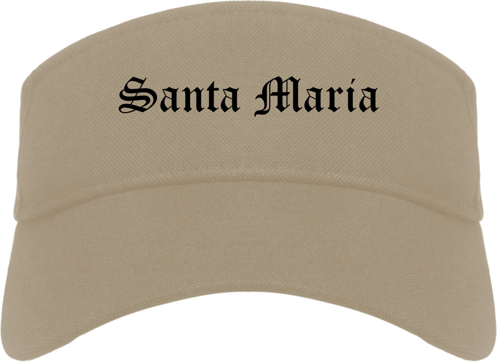 Santa Maria California CA Old English Mens Visor Cap Hat Khaki