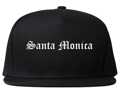 Santa Monica California CA Old English Mens Snapback Hat Black