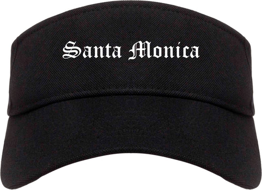 Santa Monica California CA Old English Mens Visor Cap Hat Black