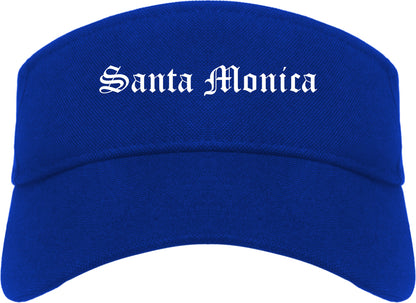Santa Monica California CA Old English Mens Visor Cap Hat Royal Blue
