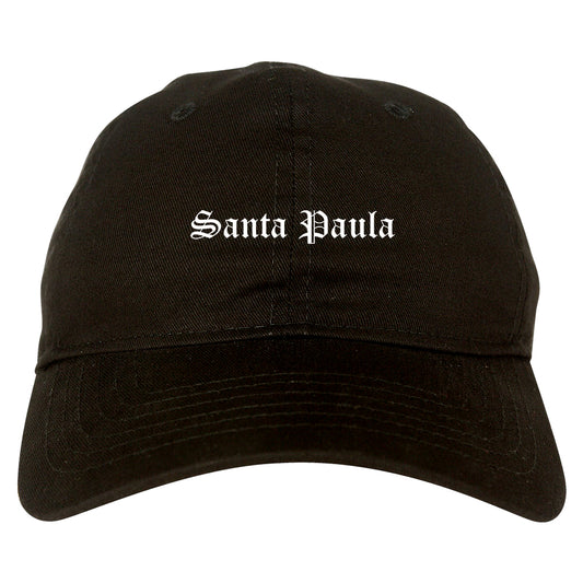 Santa Paula California CA Old English Mens Dad Hat Baseball Cap Black